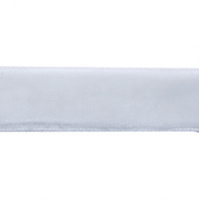Лента бархатная нейлон, шир.12 мм, (упак. 45,7м), цв.01-белый - купить в Барнауле. Цена: 457.61 руб.