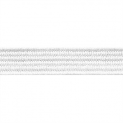 Резиновые нити с текстильным покрытием, шир. 6 мм ( упак.55 м/уп), цв.-белый - купить в Барнауле. Цена: 210.75 руб.