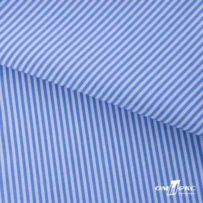Ткань сорочечная Полоска Кенди, 115 г/м2, 58% пэ,42% хл, шир.150 см, цв.2-голубой, (арт.110) - купить в Барнауле. Цена 306.69 руб.