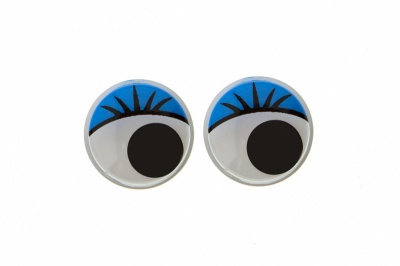 Глазки для игрушек, круглые, с бегающими зрачками, 12 мм/упак.50+/-2 шт, цв. -синий - купить в Барнауле. Цена: 95.04 руб.