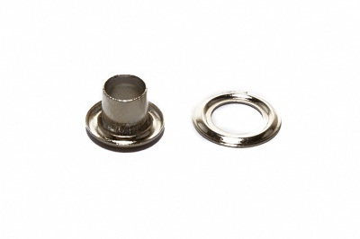 Люверсы металлические "ОмТекс", блочка/кольцо, (3 мм) - цв.никель - купить в Барнауле. Цена: 0.18 руб.