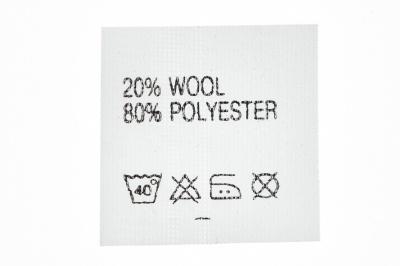 Состав и уход 20% wool 80% poliester - купить в Барнауле. Цена: 64.21 руб.