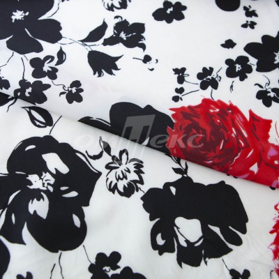 Плательная ткань "Фламенко" 22.1, 80 гр/м2, шир.150 см, принт растительный - купить в Барнауле. Цена 239.03 руб.
