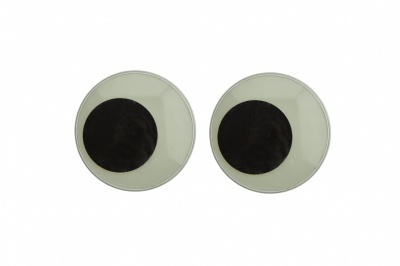 Глазки для игрушек, круглые, с бегающими зрачками, 40 мм/упак.20+/-2 шт, цв. -черно-белые - купить в Барнауле. Цена: 158.73 руб.