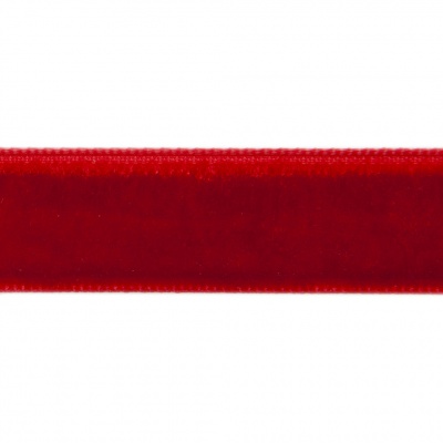 Лента бархатная нейлон, шир.12 мм, (упак. 45,7м), цв.45-красный - купить в Барнауле. Цена: 396 руб.