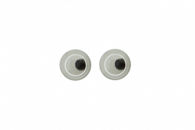 Глазки для игрушек, круглые, с бегающими зрачками, 3 мм/упак.100+/-5 шт, цв. -черно-белые - купить в Барнауле. Цена: 25.40 руб.