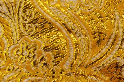 Ткань костюмная жаккард №12, 140 гр/м2, шир.150см, цвет жёлтый - купить в Барнауле. Цена 383.29 руб.