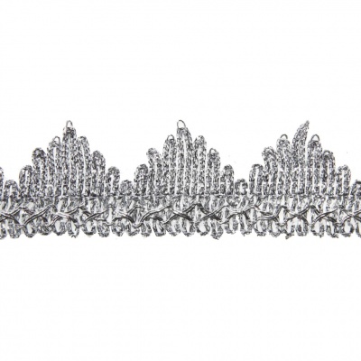 Тесьма металлизированная 0384-0240, шир. 40 мм/уп. 25+/-1 м, цвет серебро - купить в Барнауле. Цена: 490.74 руб.
