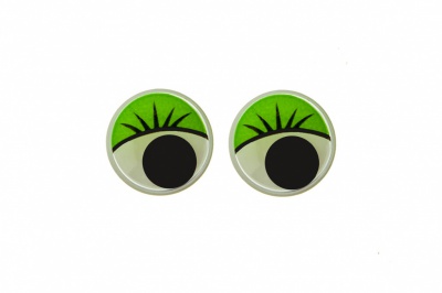 Глазки для игрушек, круглые, с бегающими зрачками, 10 мм/упак.50+/-2 шт, цв. -зеленый - купить в Барнауле. Цена: 71.20 руб.