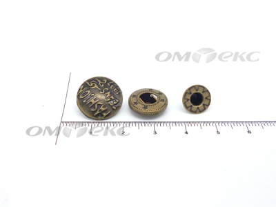 Кнопки металл 15 мм альфа антик с рис.№3  - купить в Барнауле. Цена: 2.90 руб.