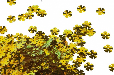 Пайетки "ОмТекс" россыпью,DOUBLE SIDED GOLD,цветок 14 мм/упак.50 гр, цв. 0460-золото - купить в Барнауле. Цена: 80.12 руб.
