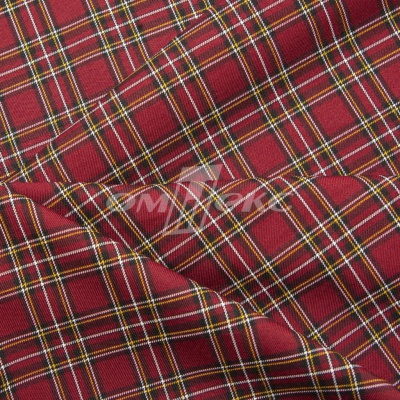 Ткань костюмная клетка 24379 2012, 230 гр/м2, шир.150см, цвет бордовый/бел/жел - купить в Барнауле. Цена 539.74 руб.