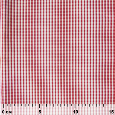 Ткань сорочечная Клетка Виши, 115 г/м2, 58% пэ,42% хл, шир.150 см, цв.5-красный, (арт.111) - купить в Барнауле. Цена 306.69 руб.