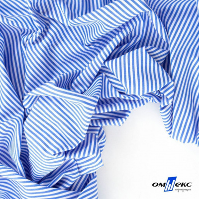 Ткань сорочечная Полоска Кенди, 115 г/м2, 58% пэ,42% хл, шир.150 см, цв.3-синий, (арт.110) - купить в Барнауле. Цена 306.69 руб.