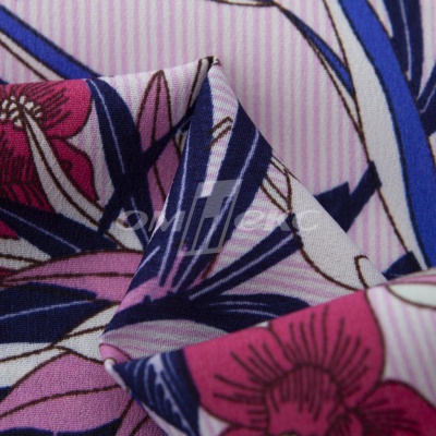 Плательная ткань "Фламенко" 18.1, 80 гр/м2, шир.150 см, принт растительный - купить в Барнауле. Цена 239.03 руб.