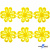 Кружево гипюр "Ромашка" 0575-1169, шир. 25 мм/уп.13,7 м, цвет 8208-жёлтый - купить в Барнауле. Цена: 289.76 руб.