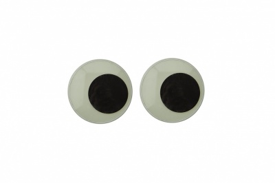 Глазки для игрушек, круглые, с бегающими зрачками, 15 мм/упак.50+/-2 шт, цв. -черно-белые - купить в Барнауле. Цена: 46.92 руб.