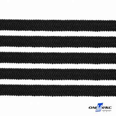 Лента эластичная вязанная (резинка) 4 мм (200+/-1 м) 400 гр/м2 черная бобина "ОМТЕКС" - купить в Барнауле. Цена: 1.78 руб.