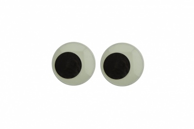 Глазки для игрушек, круглые, с бегающими зрачками, 12 мм/упак.50+/-2 шт, цв. -черно-белые - купить в Барнауле. Цена: 38.32 руб.