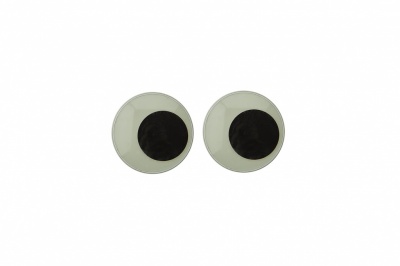 Глазки для игрушек, круглые, с бегающими зрачками, 8 мм/упак.100+/-2 шт, цв. -черно-белые - купить в Барнауле. Цена: 28.86 руб.
