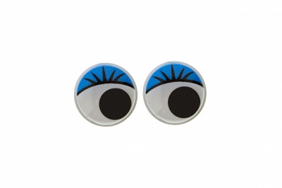 Глазки для игрушек, круглые, с бегающими зрачками, 8 мм/упак.50+/-2 шт, цв. -синий - купить в Барнауле. Цена: 59.05 руб.