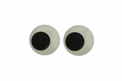 Глазки для игрушек, круглые, с бегающими зрачками, 18 мм/упак.50+/-2 шт, цв. -черно-белые - купить в Барнауле. Цена: 41.81 руб.