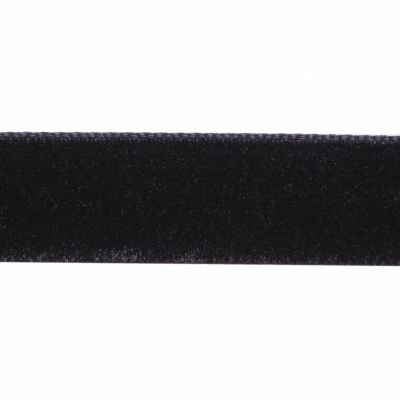 Лента бархатная нейлон, шир.12 мм, (упак. 45,7м), цв.03-черный - купить в Барнауле. Цена: 448.27 руб.