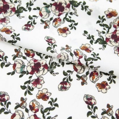Плательная ткань "Фламенко" 23.1, 80 гр/м2, шир.150 см, принт растительный - купить в Барнауле. Цена 264.56 руб.