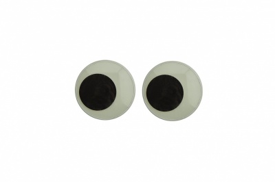 Глазки для игрушек, круглые, с ресничками, 10 мм/упак.50+/-2 шт, цв. -черно-белые - купить в Барнауле. Цена: 21.24 руб.