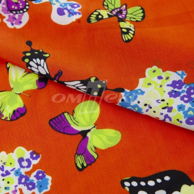 Плательная ткань "Софи" 7.1, 75 гр/м2, шир.150 см, принт бабочки - купить в Барнауле. Цена 241.49 руб.