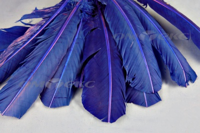 Декоративный Пучок из перьев, перо 23см/синий - купить в Барнауле. Цена: 12.34 руб.