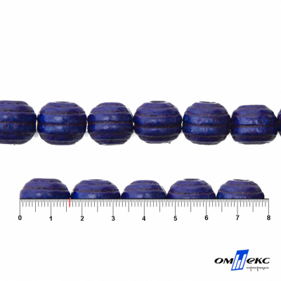 0309-Бусины деревянные "ОмТекс", 16 мм, упак.50+/-3шт, цв.006-синий - купить в Барнауле. Цена: 62.22 руб.
